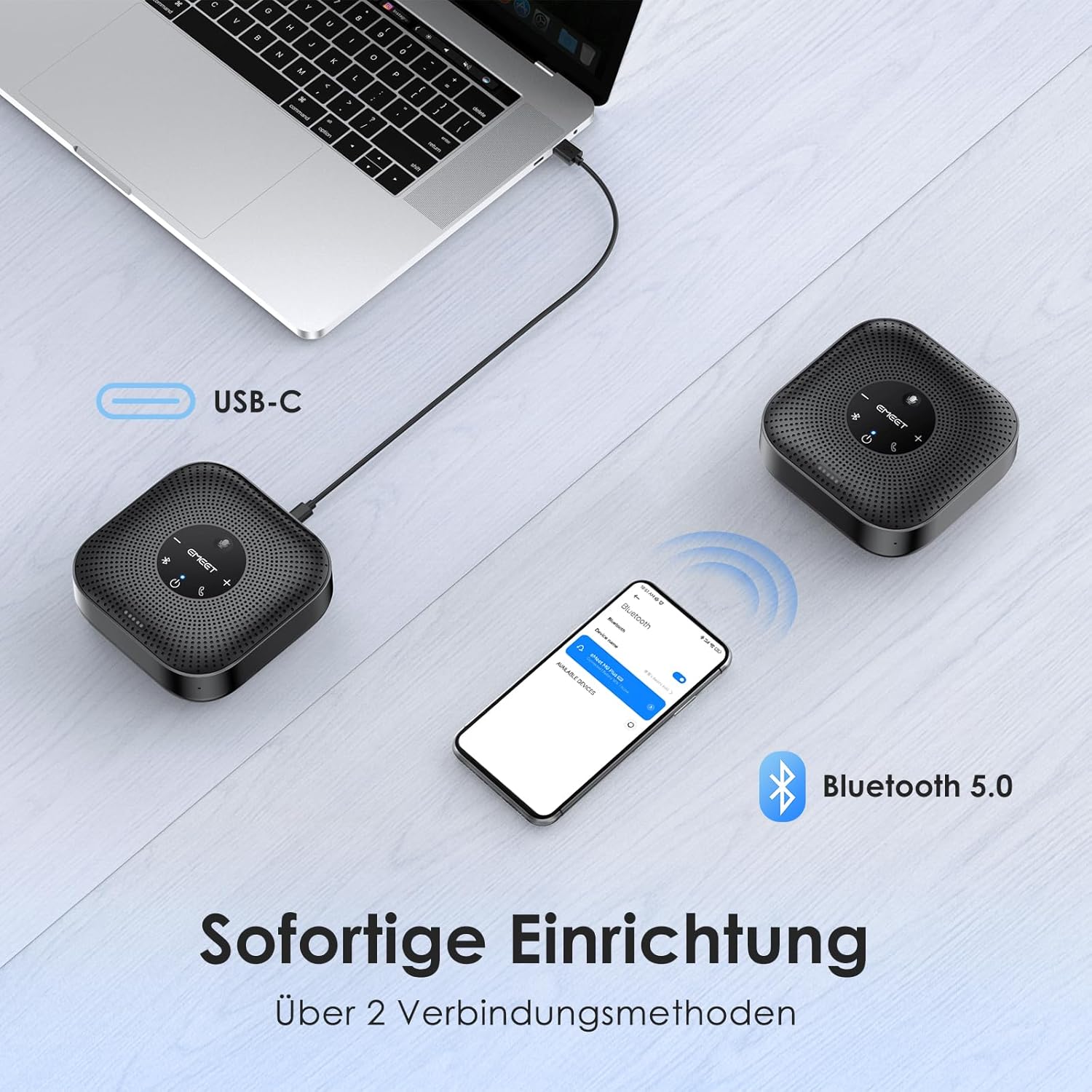 Thumbnail 3 de EMEET Konferenzlautsprecher M0 Plus – 4 AI-Mikrofone, 360° Abdeckung, Daisy-Chain Erweitertung