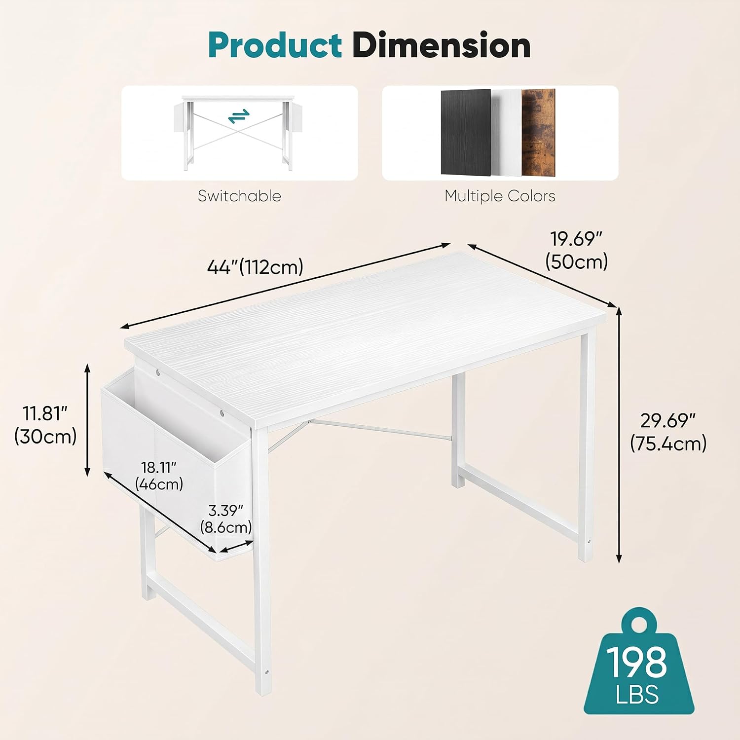 Detalle de Sweetcrispy Computer Desk, 44-Inch