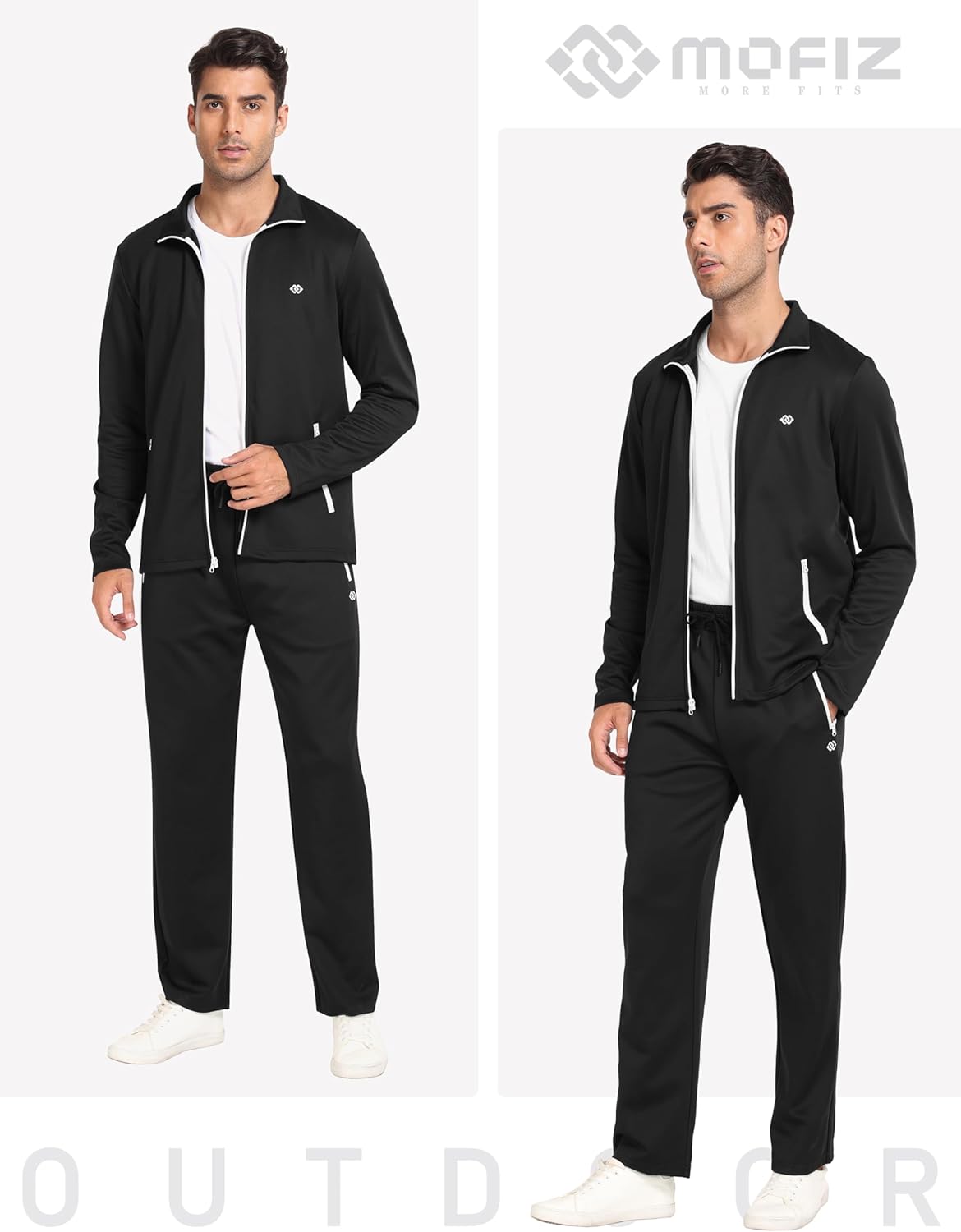 Thumbnail 6 de AjezMax Survêtement homme à manches longues - Veste et pantalon léger, couleur unie