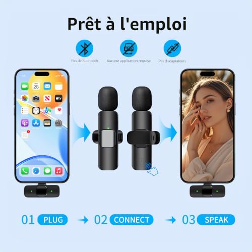 Thumbnail 7 de Uewpv Micro Cravate sans Fil – MicroCravate Bluetooth compact pour iPhone et création de contenu