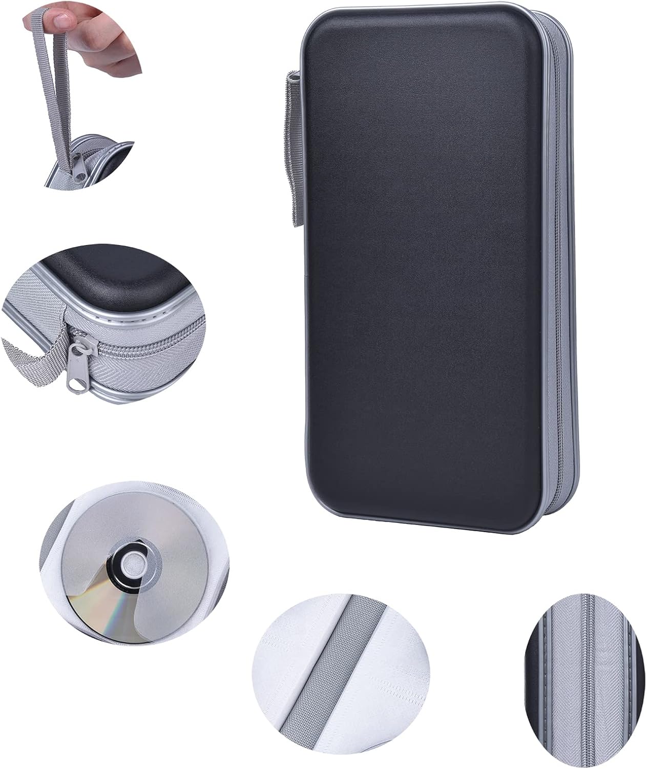 Detalle de DVSICK UENTIP CD Case 96 Capacity: Hard Plastic CD/DVD Wallet