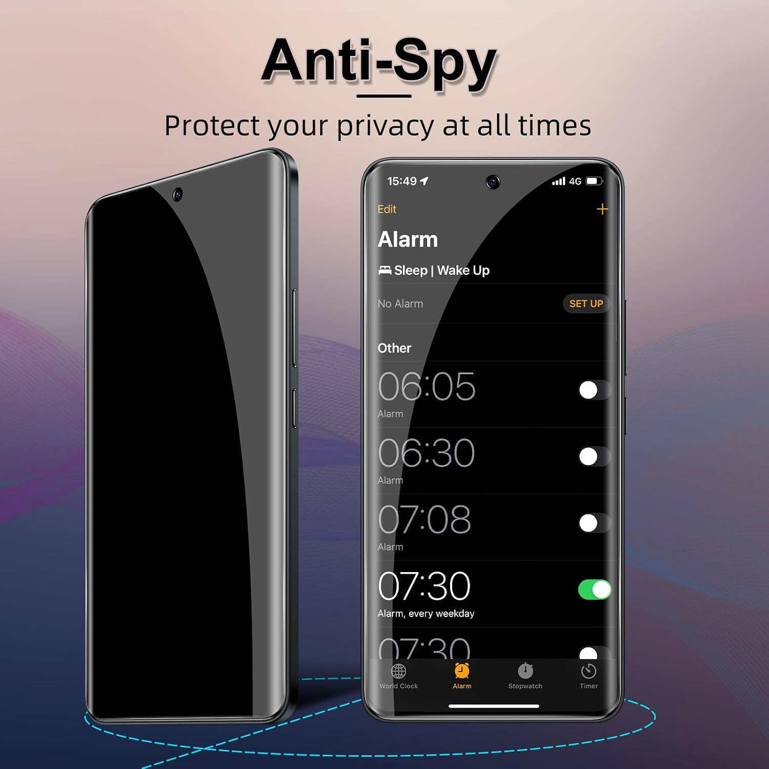 Detalle de QULLOO Sichtschutzfolie für Xiaomi Redmi Note 15 Pro 4G – 2+2 Stück Privacy Displayschutz mit Kameraschutz und Self-Healing