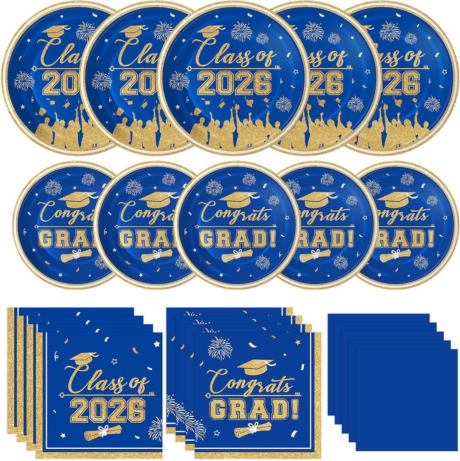 Detalle de Graduation Plates and Napkins 2026 Graduation Party Supplies — Class of 2026 Congrats Grad Disposable Dinnerware Set (Serves 25)