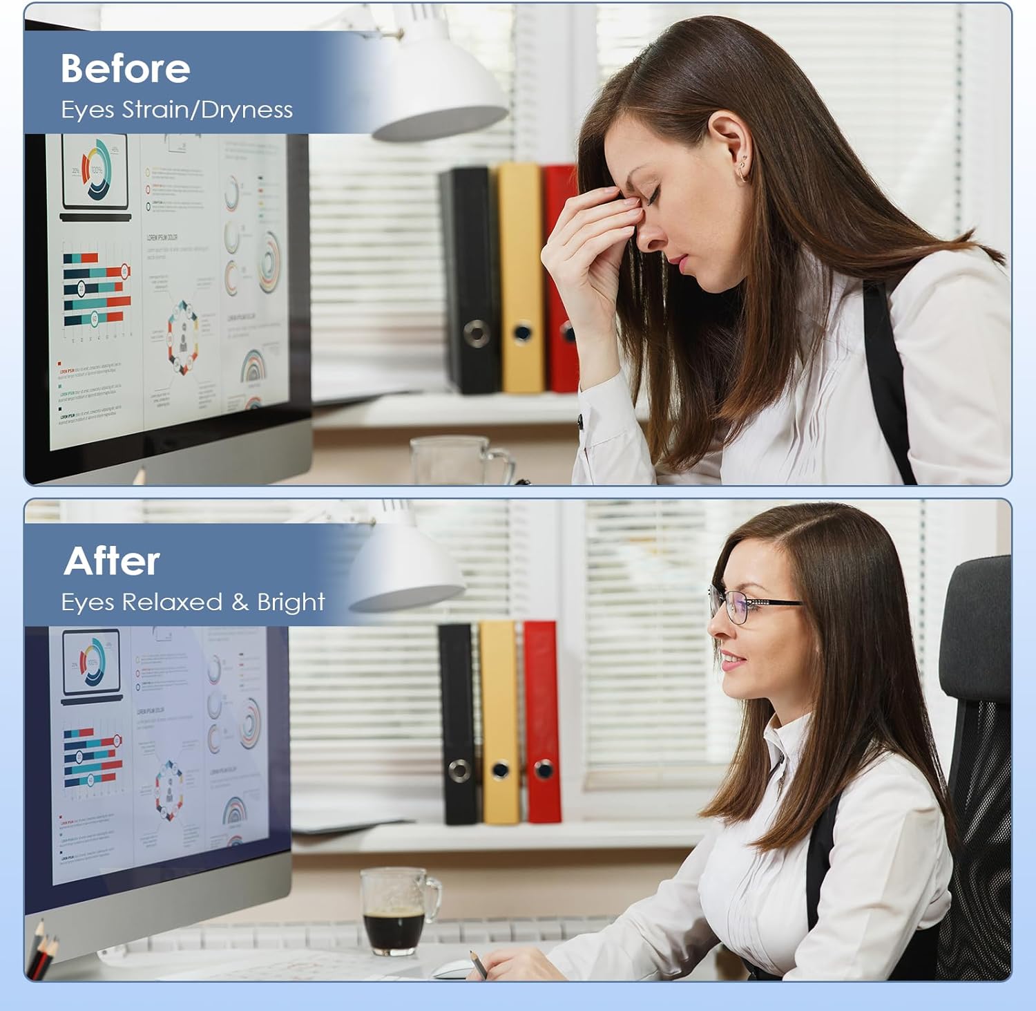 Thumbnail 1 de Blue Light Blocking Screen Protector Panel (32-33 inch) for Computer Monitors and TVs