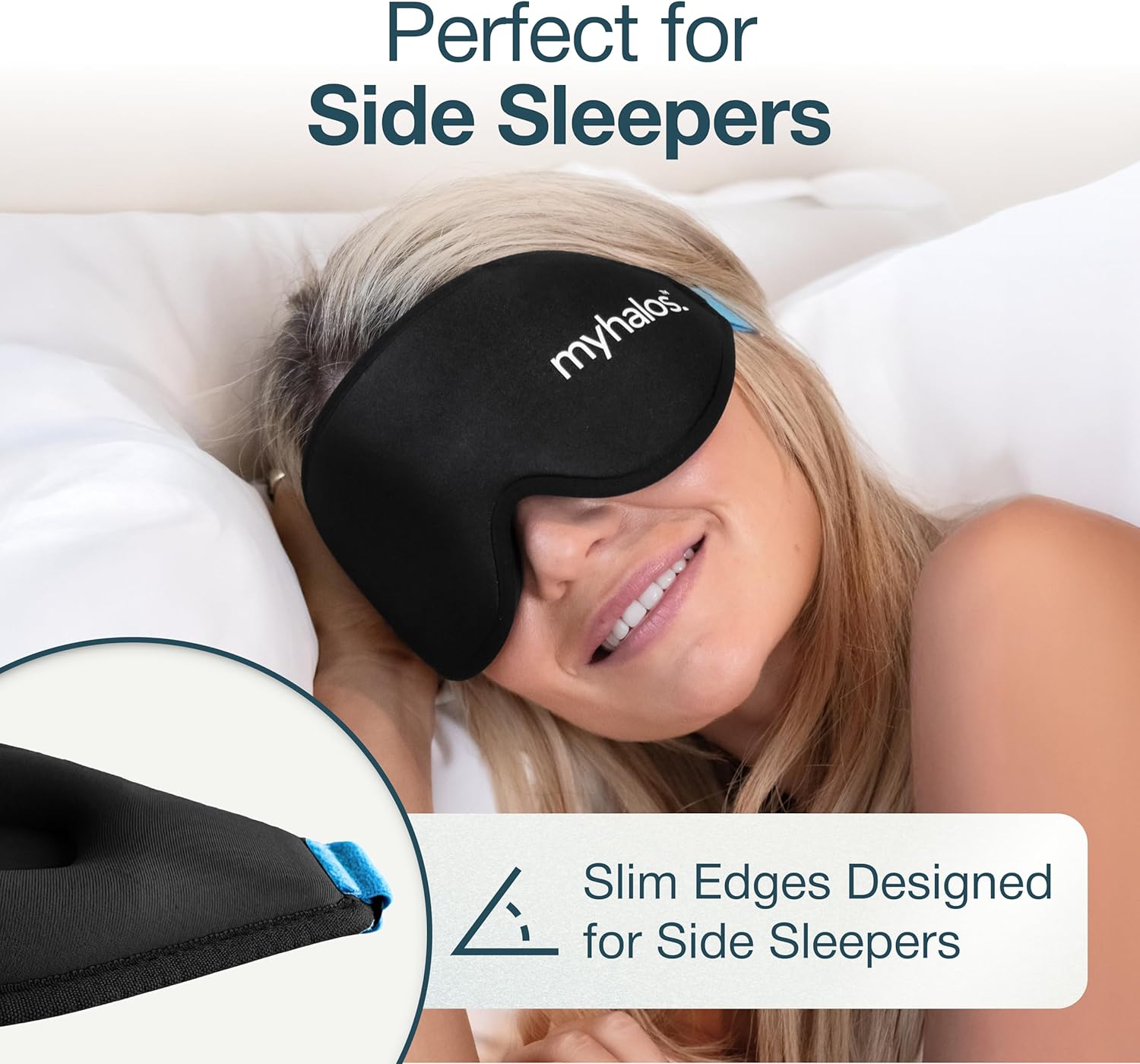 Detalle 2 de MyHalos 100% Blackout Sleep Mask — Zero Eye Pressure 😴