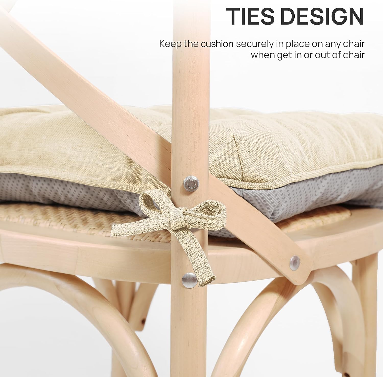 Thumbnail 4 de Love's cabin CUSA25A1PZDB66L4 Memory Foam Chair Cushions, Beige, Set of 4