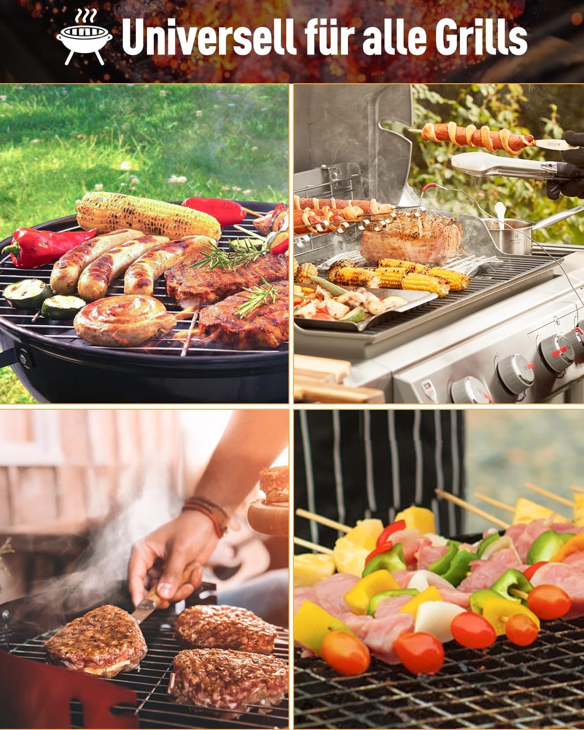 Thumbnail 6 de Grillbürste Edelstahl mit Schaber – extra langer, wärmeisolierter Griff (31,5 cm)