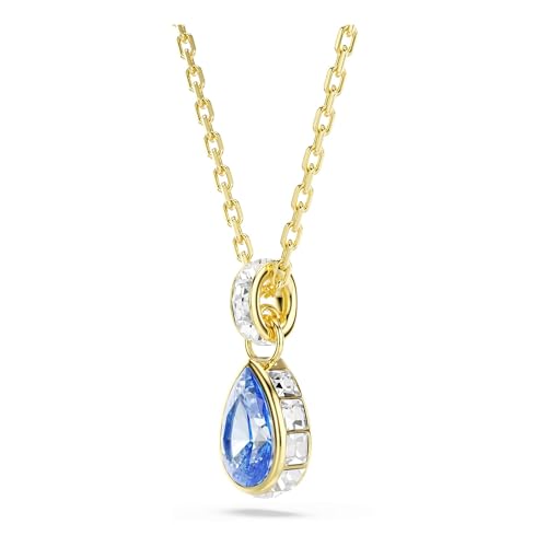 Detalle de Swarovski Chroma Colgante, Talla Pera Azul con Acabado en Oro de 18 Quilates