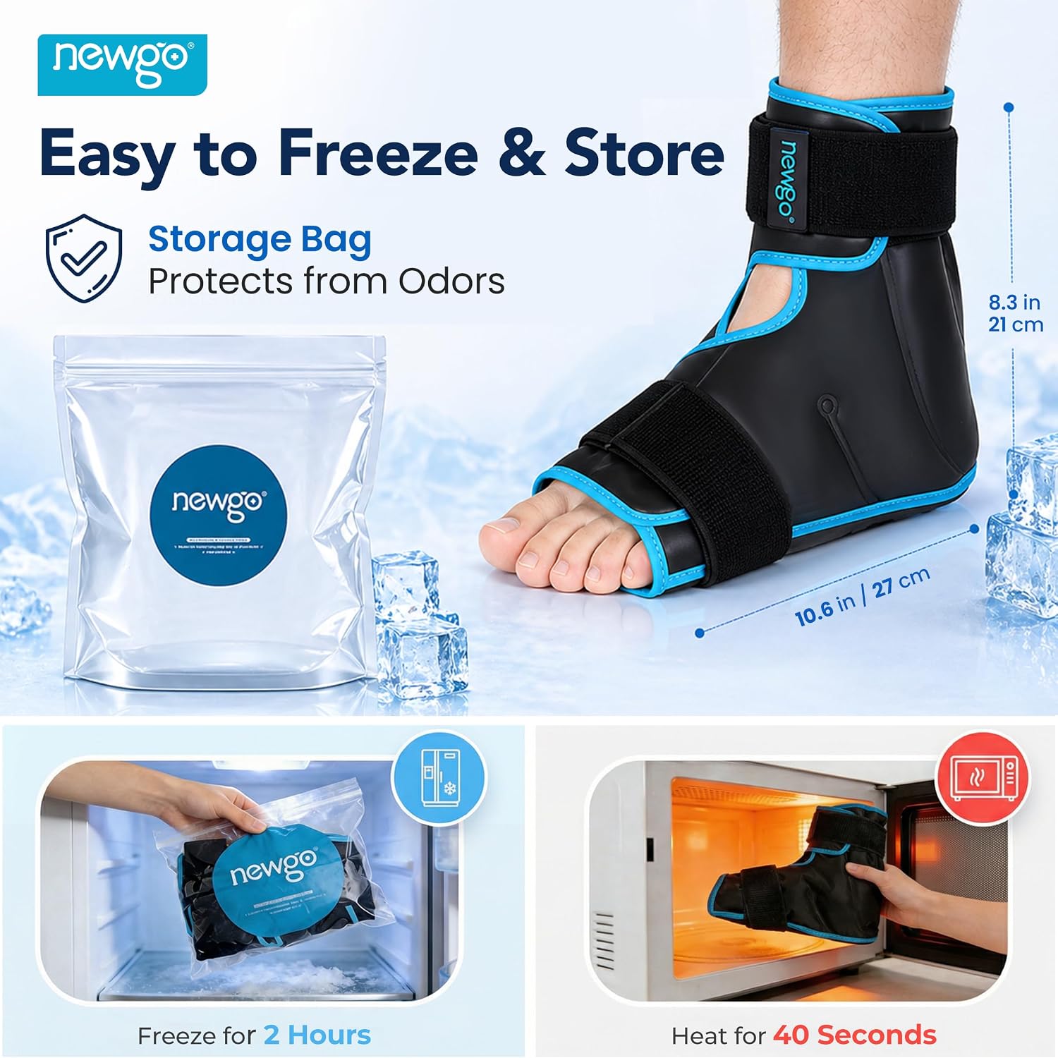 Thumbnail 6 de NEWGO Foot Ice Pack Wrap, Adjustable Full-Coverage Gel Cold Compress