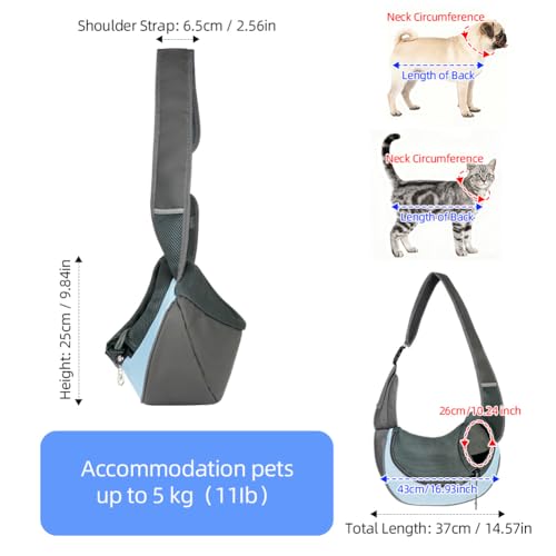 Detalle 2 de AUYAO Bandolera mochila perro azul 5 kg