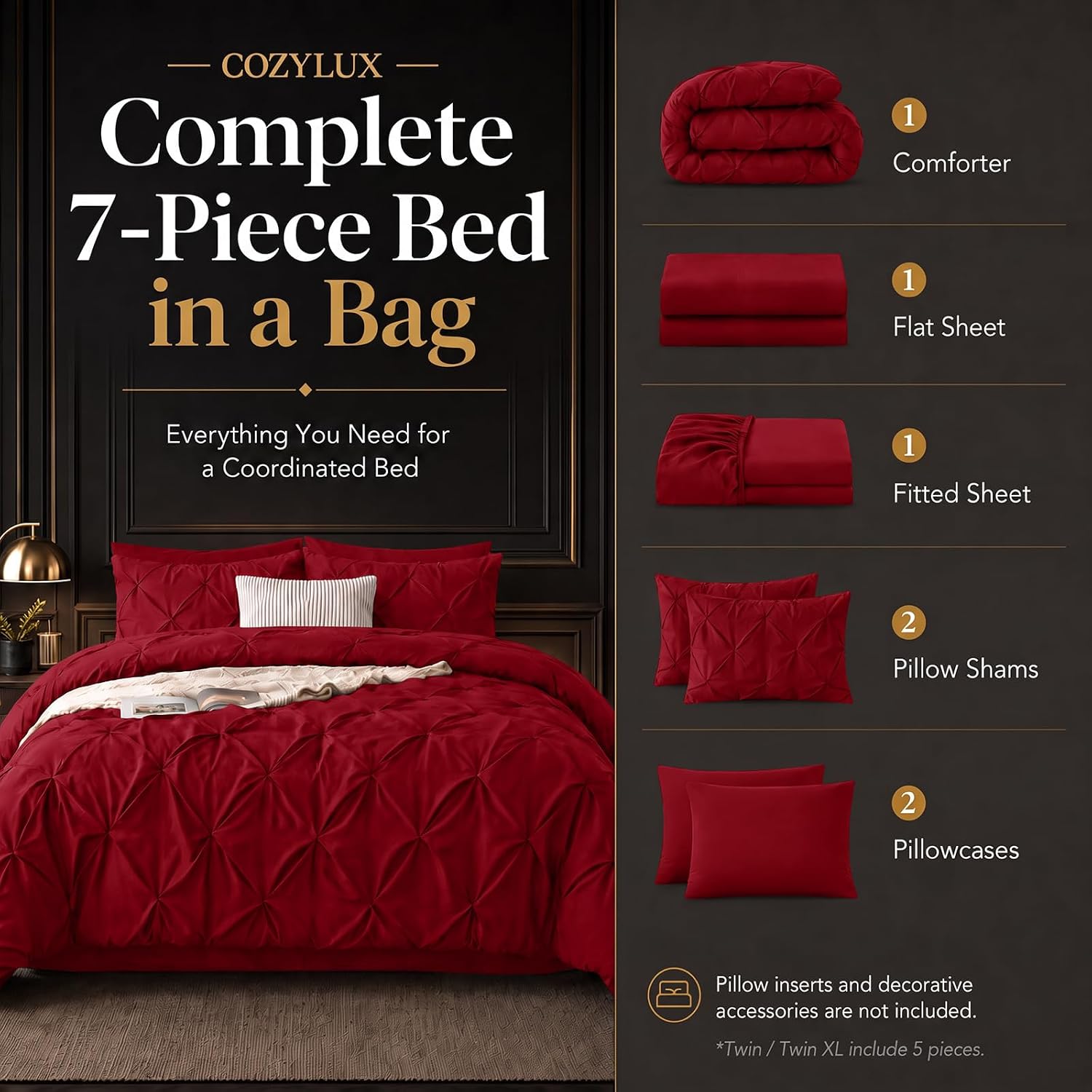 Detalle 2 de CozyLux Twin XL Comforter Set