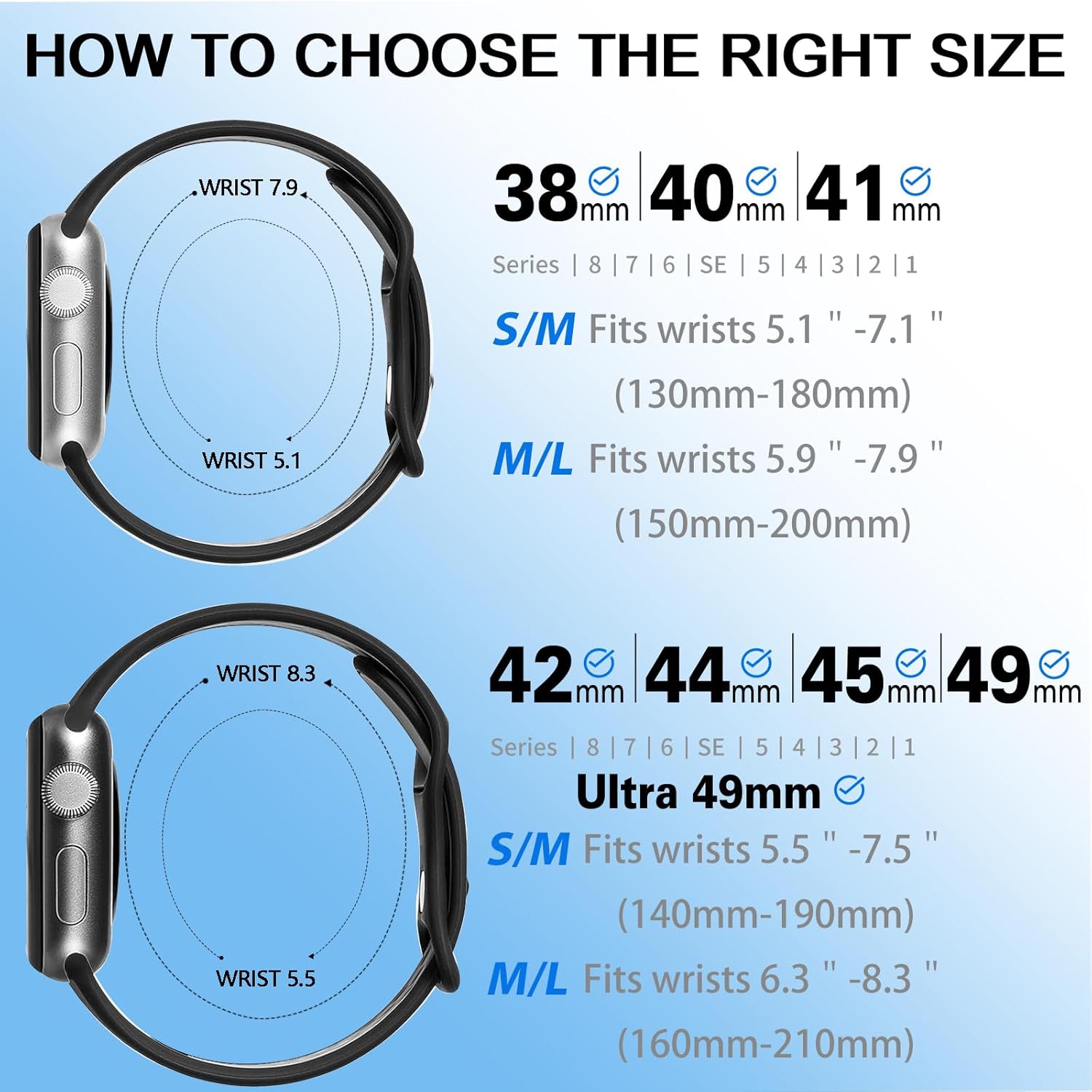 Thumbnail 2 de Sport Silicone Strap for Apple Watch (38mm–49mm) – breathable, skin-friendly replacement band