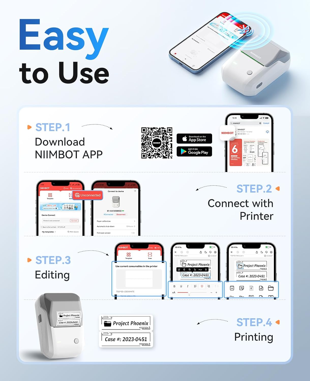 Thumbnail 6 de NIIMBOT B1 Bluetooth label maker 2 inch