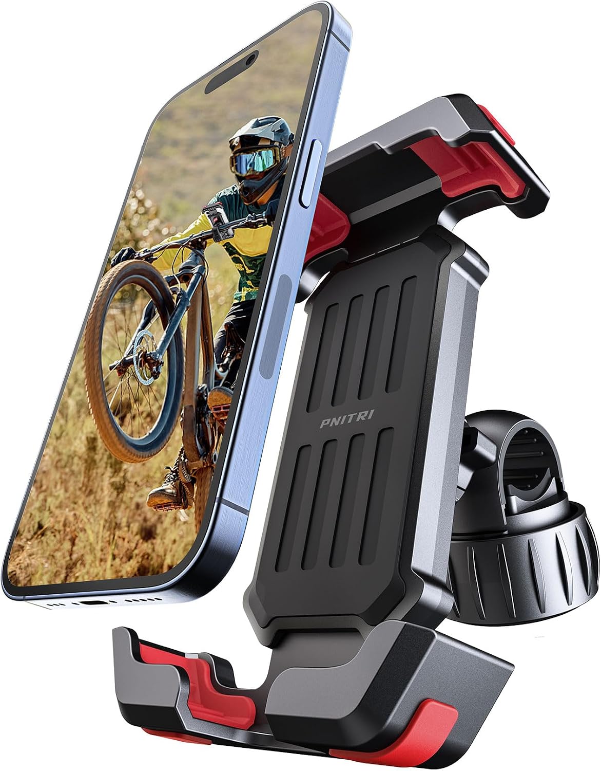 Pnitri 2-Pack Bike Phone Holder Mount (2025 Upgraded Gift Set) – Universal Handlebar Mount, Tool-Free 3S Install