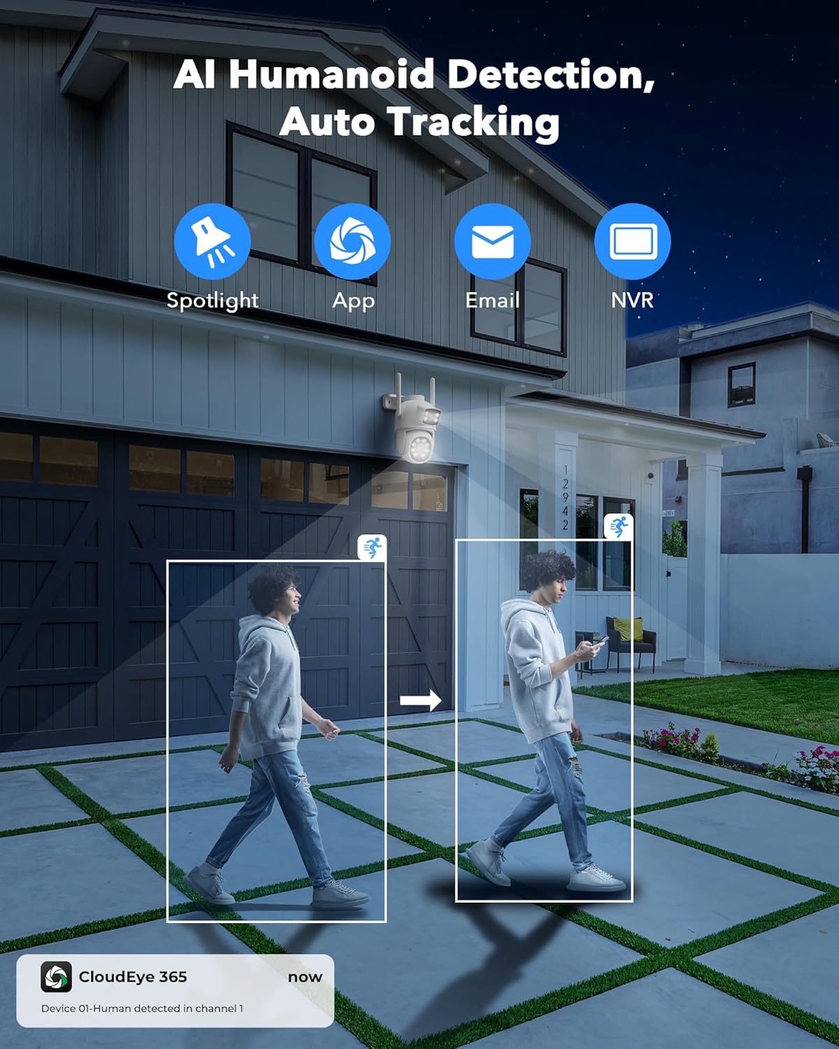 Thumbnail 3 de Camcamp 2K PTZ Kit WiFi per videosorveglianza esterna con monitor LCD da 10" e NVR 10 canali