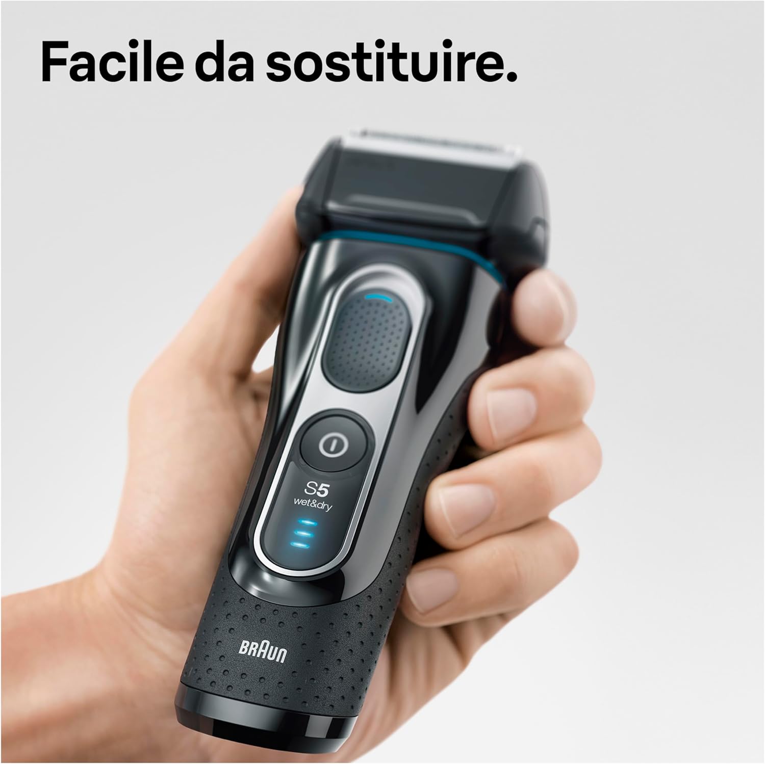 Detalle de Braun 52B testina di ricambio originale per rasoio elettrico barba (Series 5) – nero