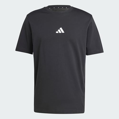 Detalle de adidas Hombre Essentials Small Logo Jersey Shirt (Negro/Blanco, L)