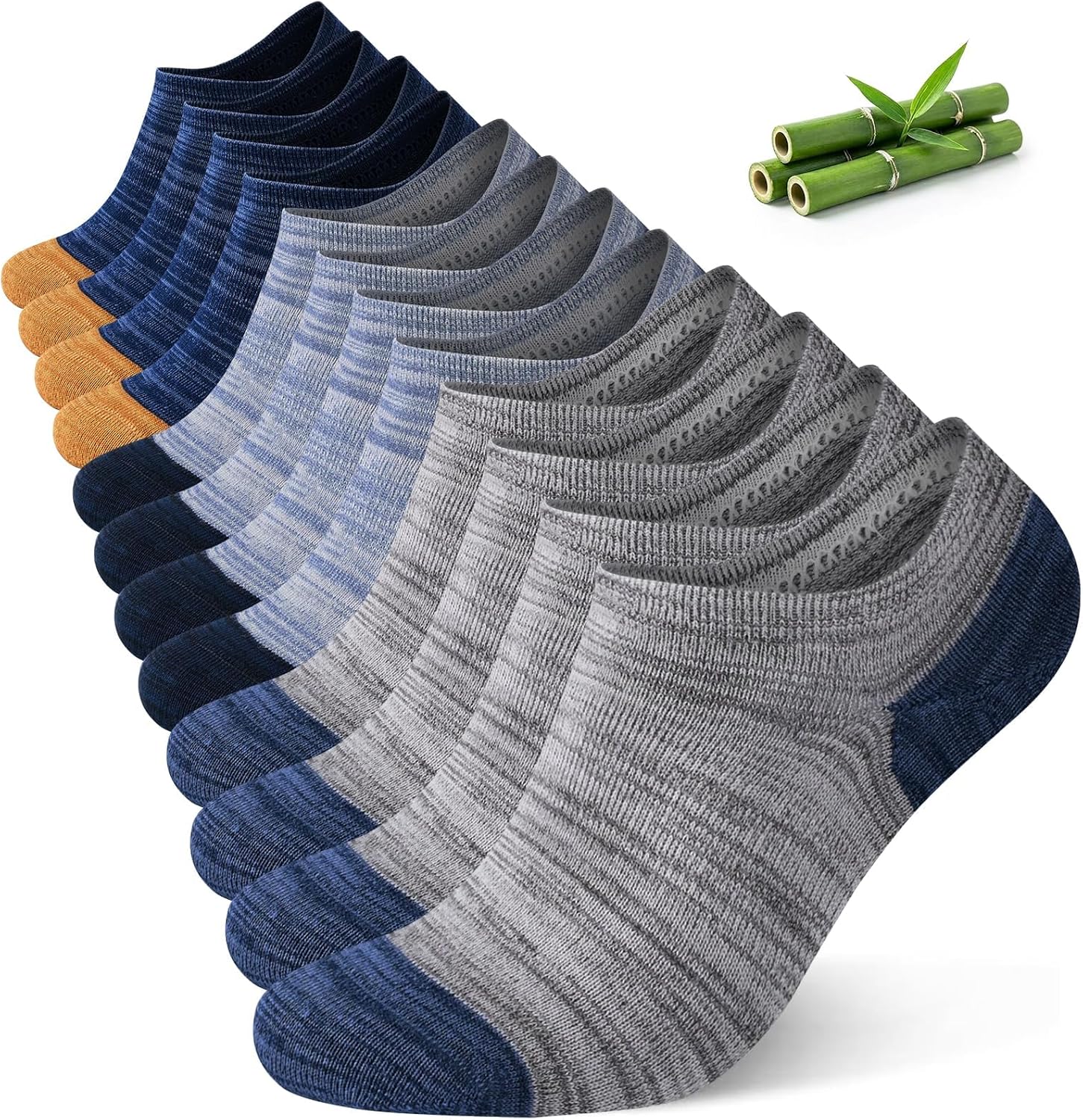 Detalle de Niorasen onzichtbare sokken, bamboe met antislip, 6 paar, maat 35-50