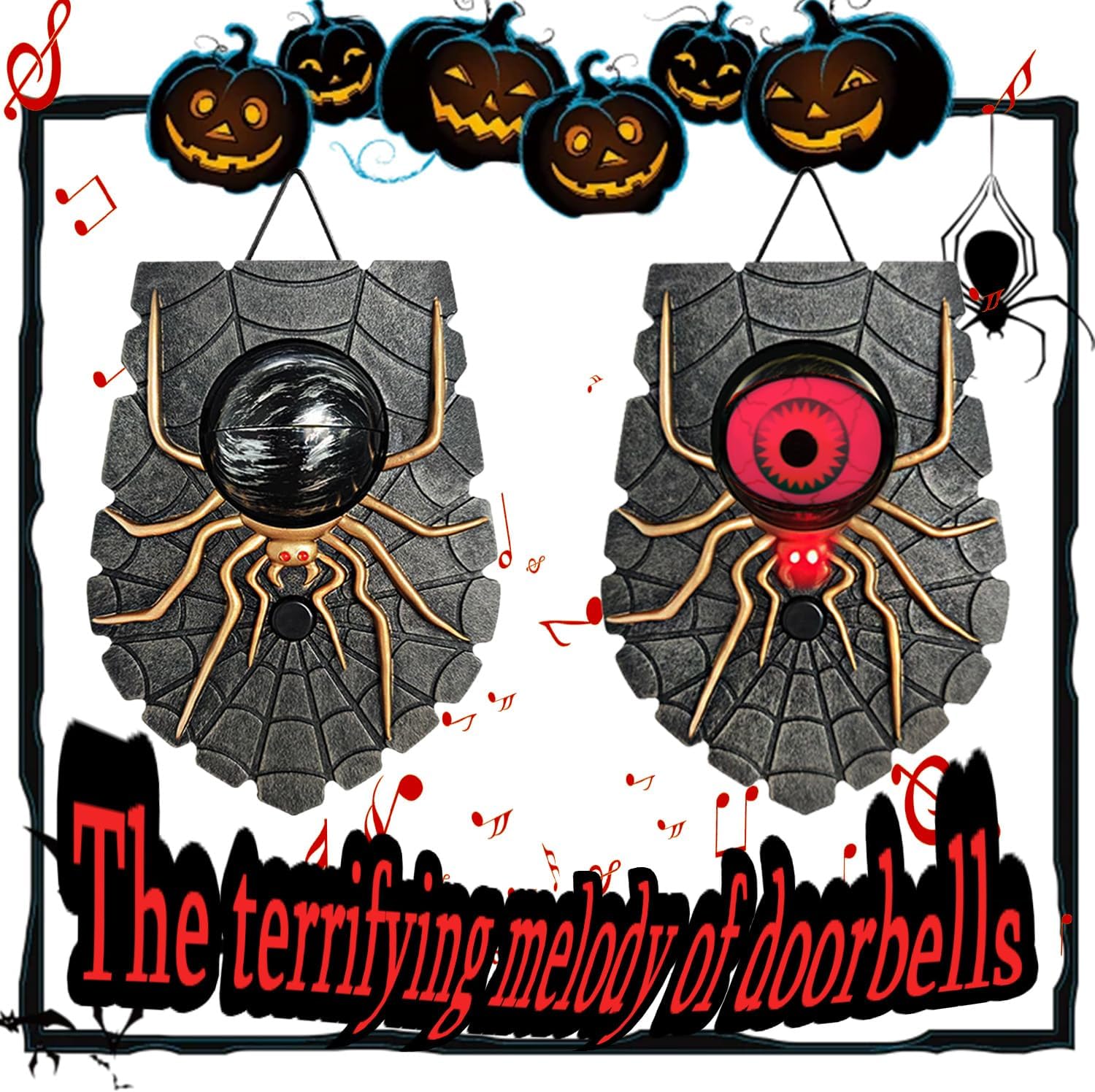 Thumbnail 3 de KEELYY Halloween Augapfel Türklingel – Leuchtende Augen und gruselige Sounds