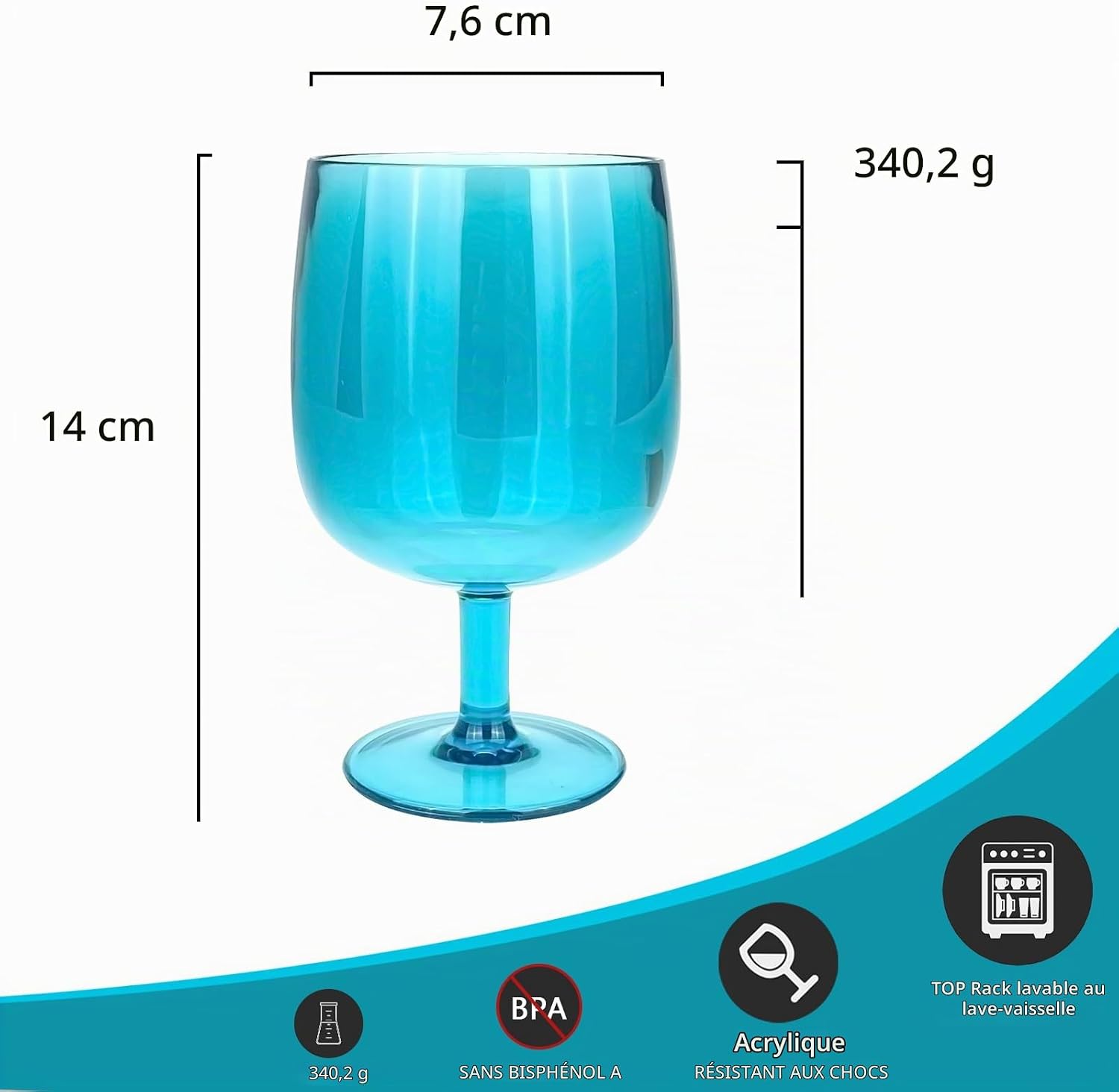 Detalle 1 de Yalin TG138 set van 6 stapelbare glazen in acryl, meerkleurig