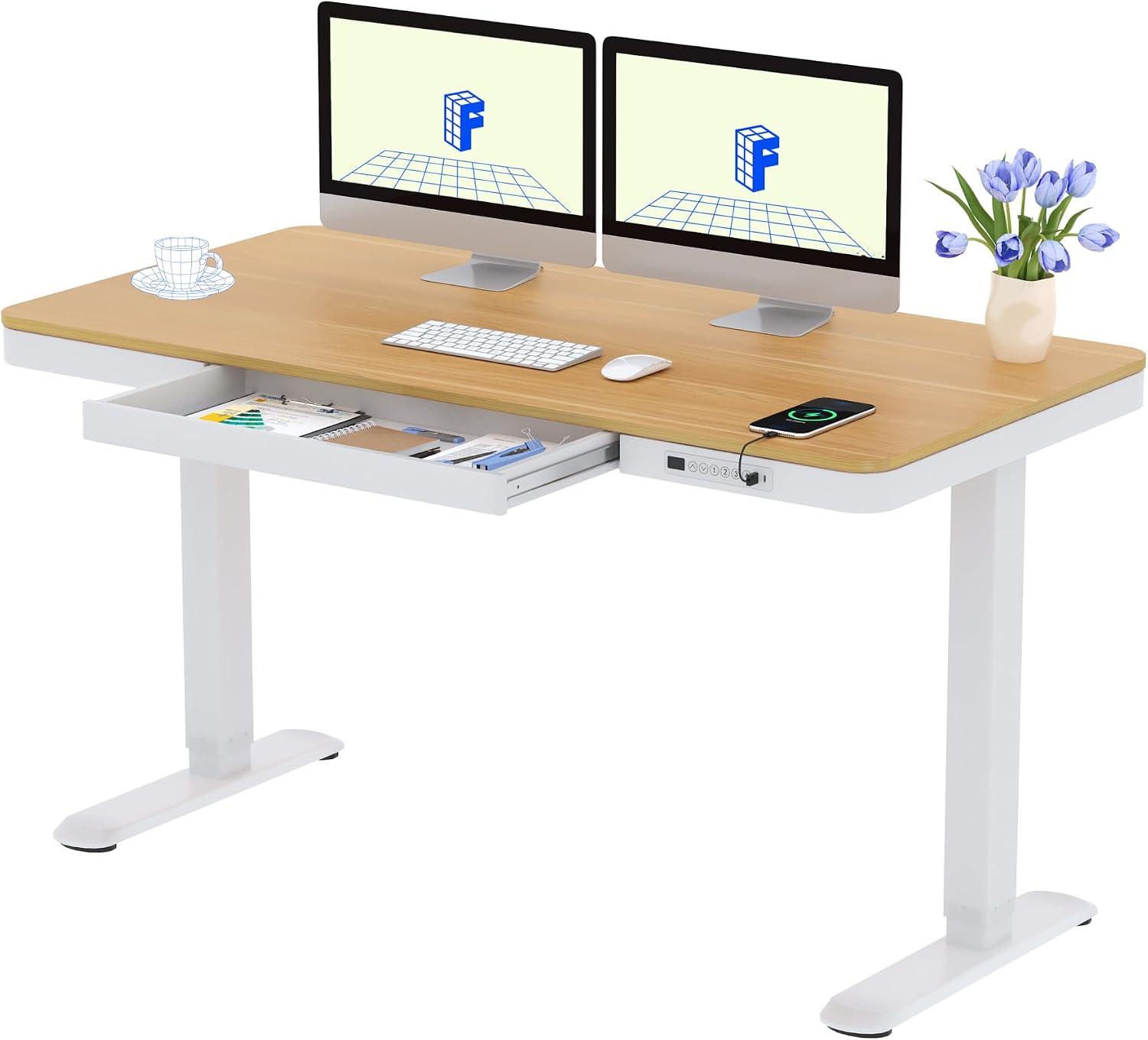 Detalle de FLEXISPOT Q3 escritorio elevable 140x70 cm
