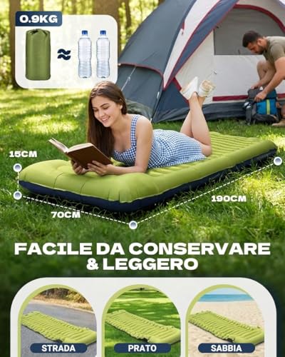 Detalle de Rgaden Esterilla Camping Autohinchable Ultraligera 190 × 70 × 15 cm