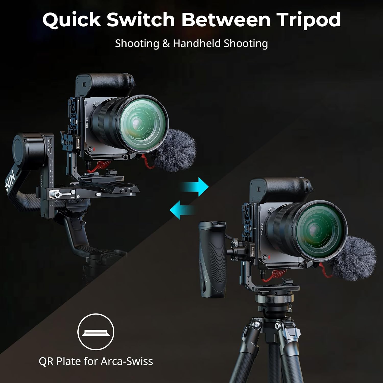 Thumbnail 6 de SmallRig FX2 HawkLock Quick Release Camera Cage Kit for Sony (5588) with XLR handle extension and Arca-style plate