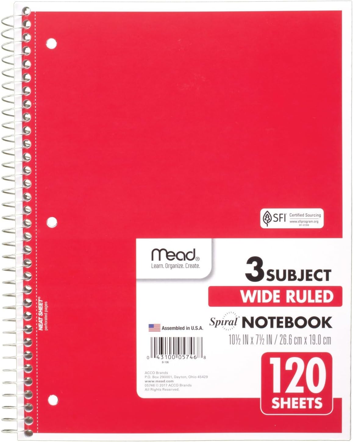 Thumbnail 6 de Mead 3-Subject Notebook, 120 Sheets
