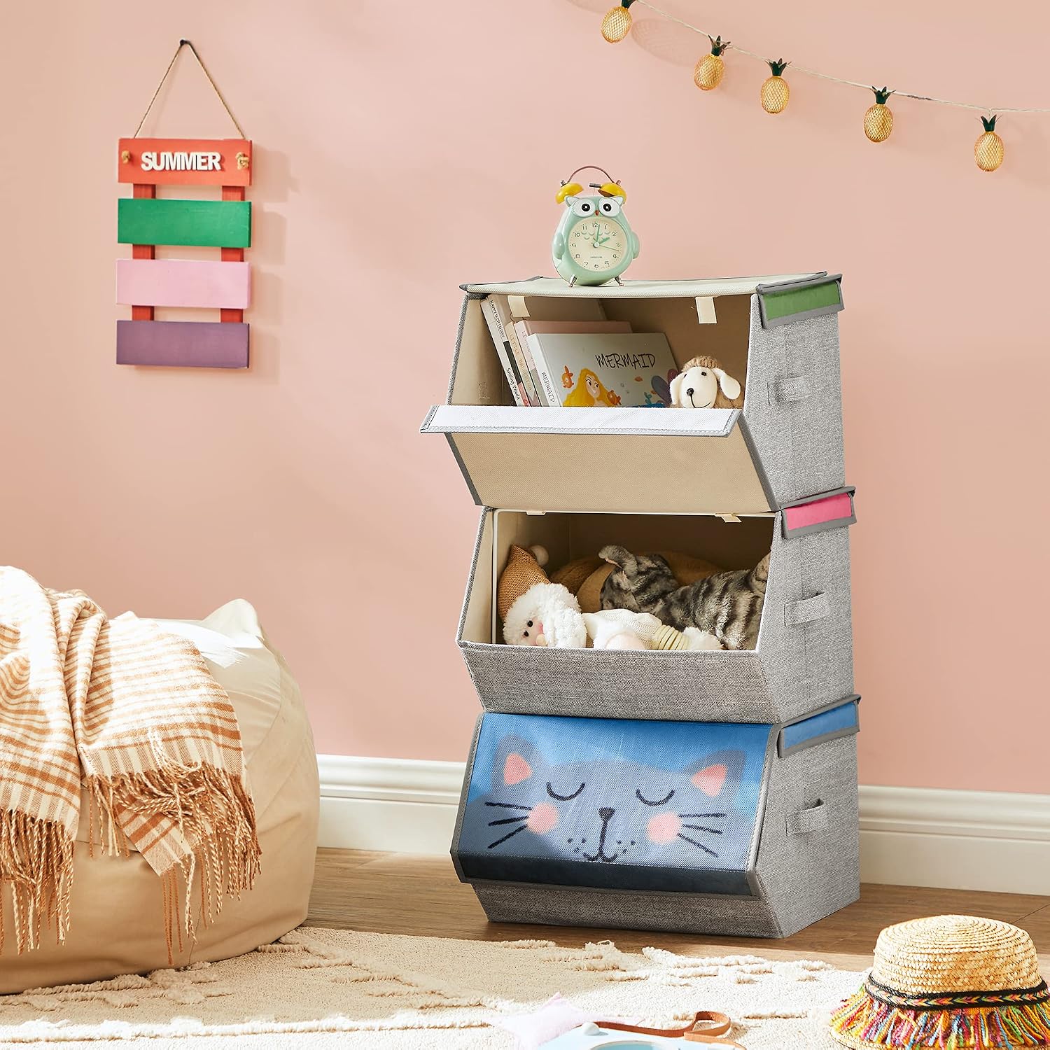 Detalle 2 de SONGMICS Aufbewahrungsboxen 3er Set
