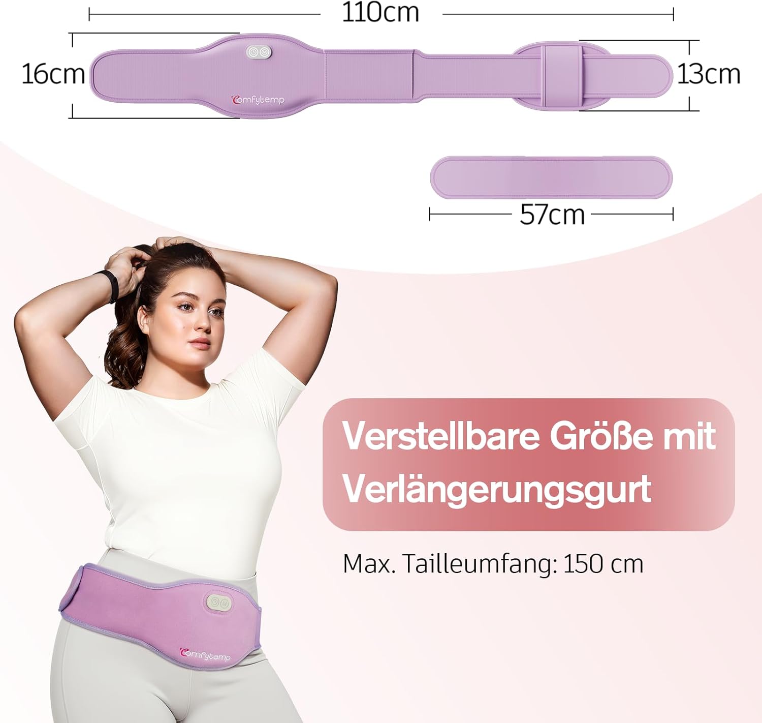Detalle 2 de Comfytemp Große Wärmegürtel 5000mAh Heizgürtel für Periode