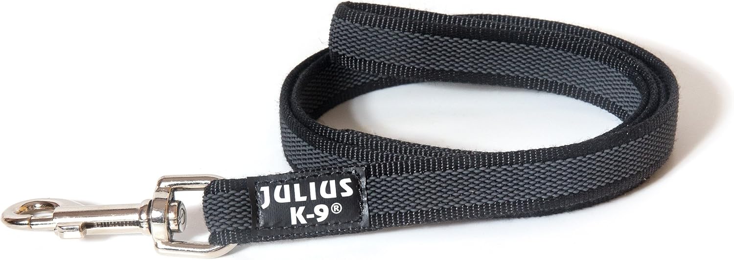Julius-K9 Color & Gray Super Presa Guinzaglio con Manico 20 mm x 1,2 m - Nero