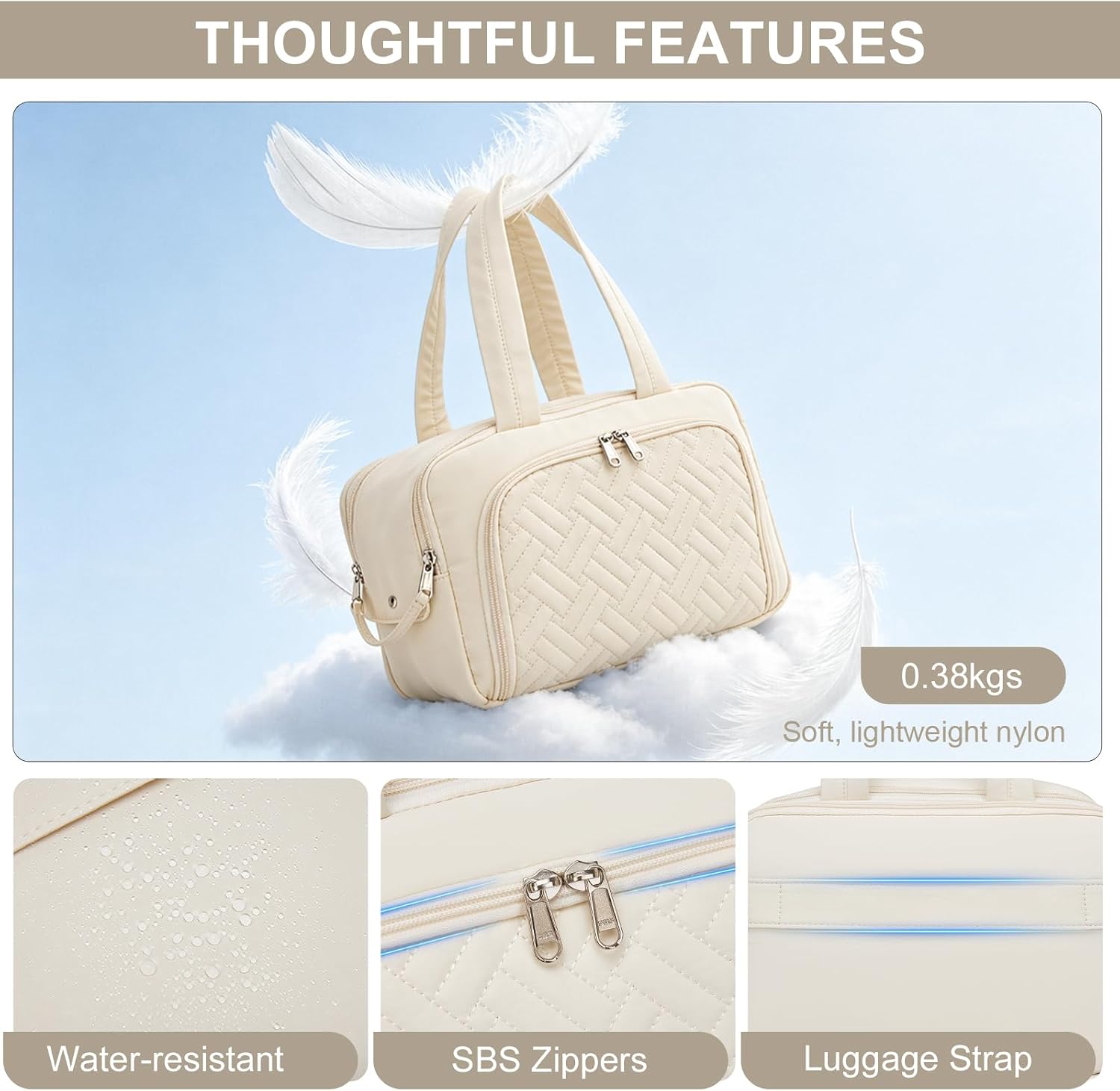 Thumbnail 6 de Kono Toiletry Bag for Travel – Waterproof, Large Capacity with Wide Opening