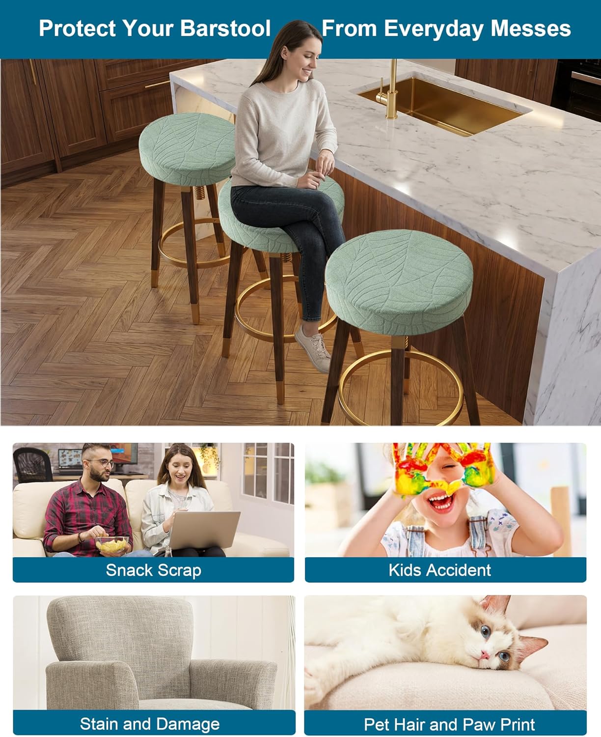 Thumbnail 5 de CRFATOP Bar Stool Covers, Medium