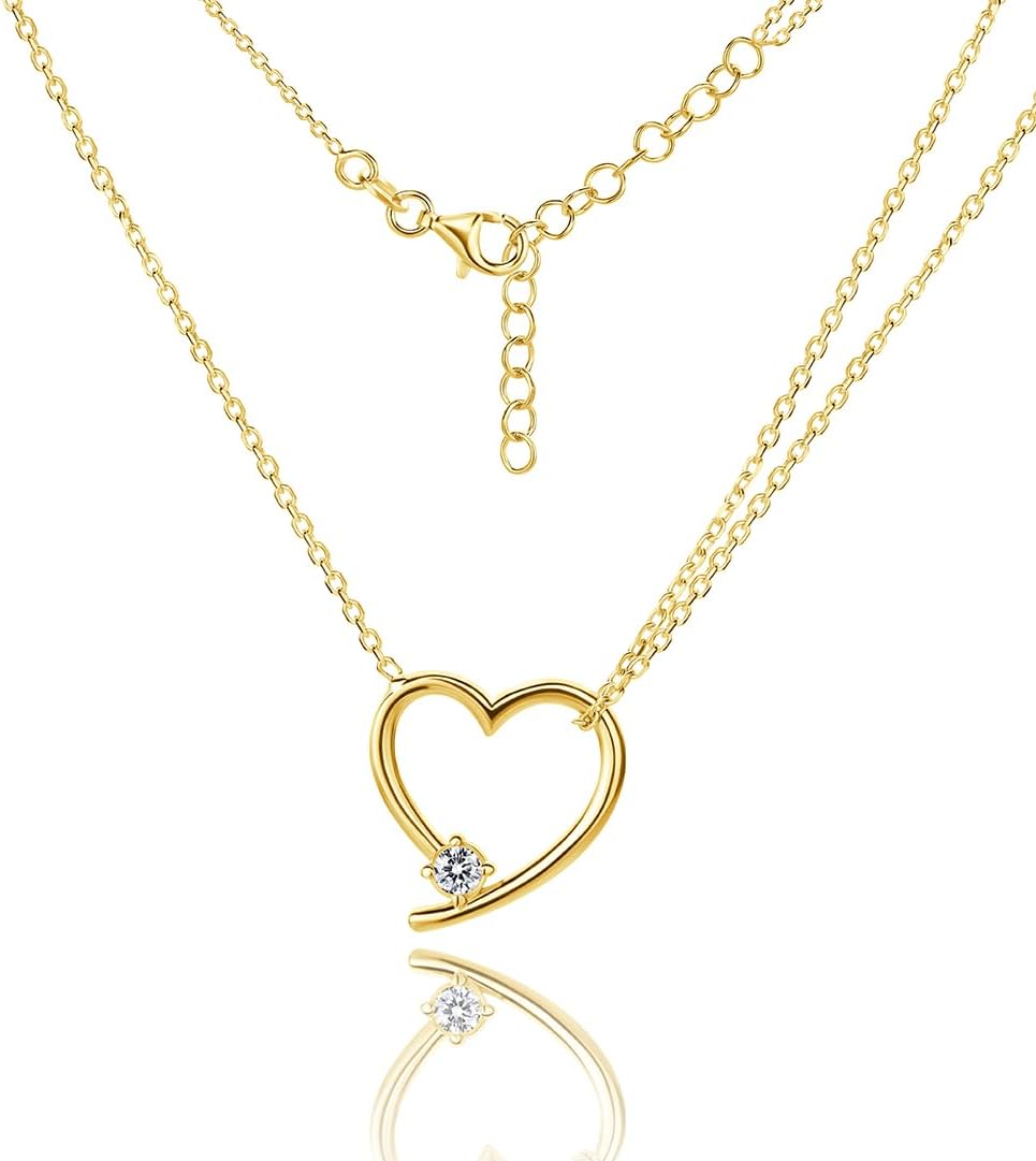 Thumbnail 5 de Collier Coeur en Or 9K sur chaîne Argent 45 cm – MIORE, Fabriqué à la main en Italie