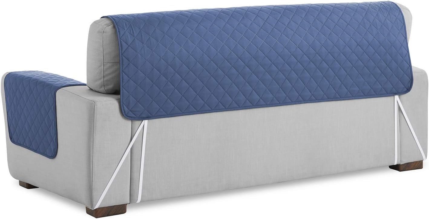 Detalle 2 de Textilhome Funda Malu 1 Plaza para Sofá Relax 🛋️ Azul C/5