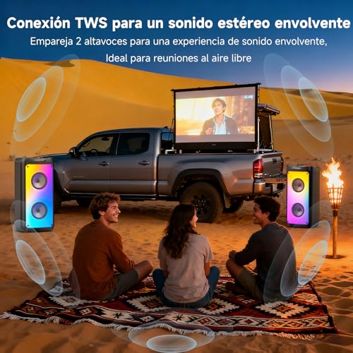 Thumbnail 5 de JYX Karaoke con 2 Micrófonos Inalámbricos: karaoke portátil con sonido potente y luces para fiestas