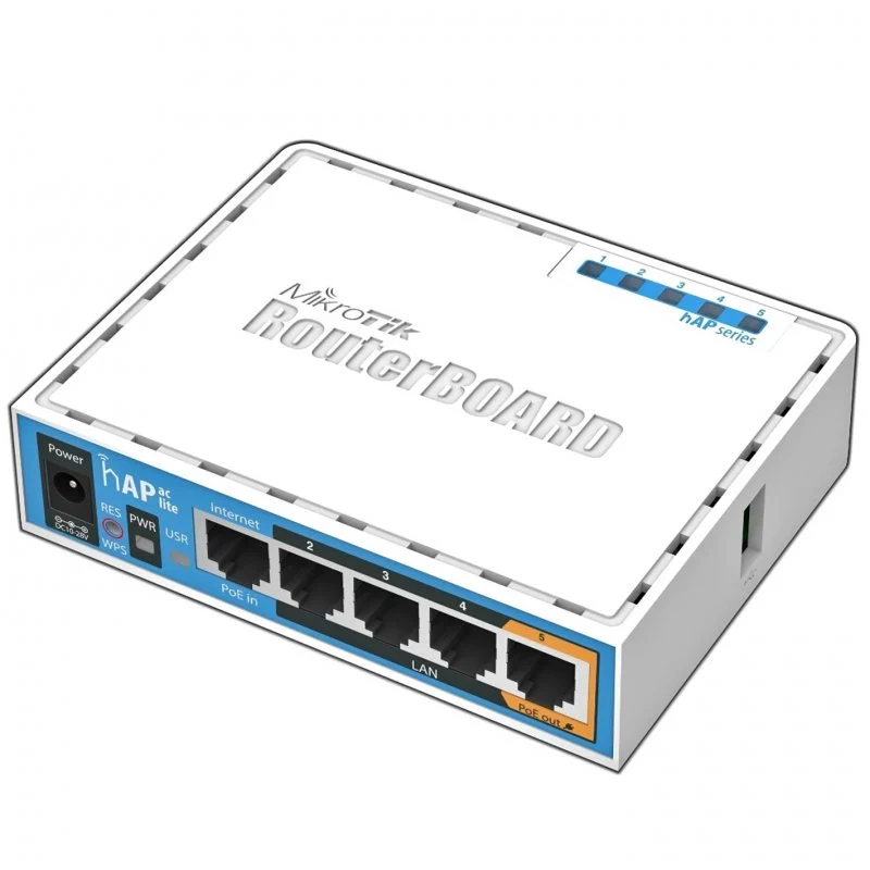 Detalle de MikroTik hAP AC Lite: Punto de Acceso WiFi Dual Band AC750 para hogar u oficina pequeña