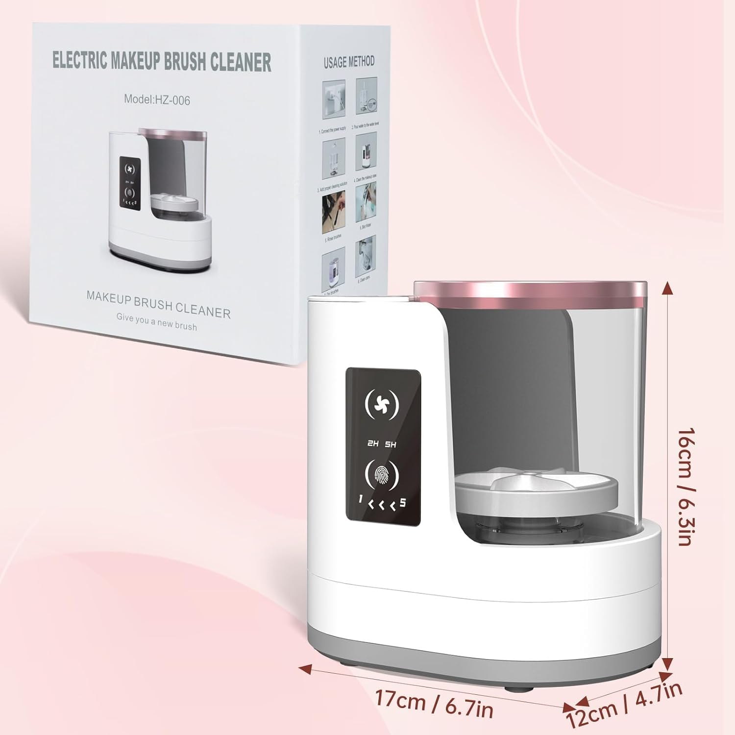 Detalle de OctHope 3-in-1 Electric Makeup Brush Cleaner Machine (White)