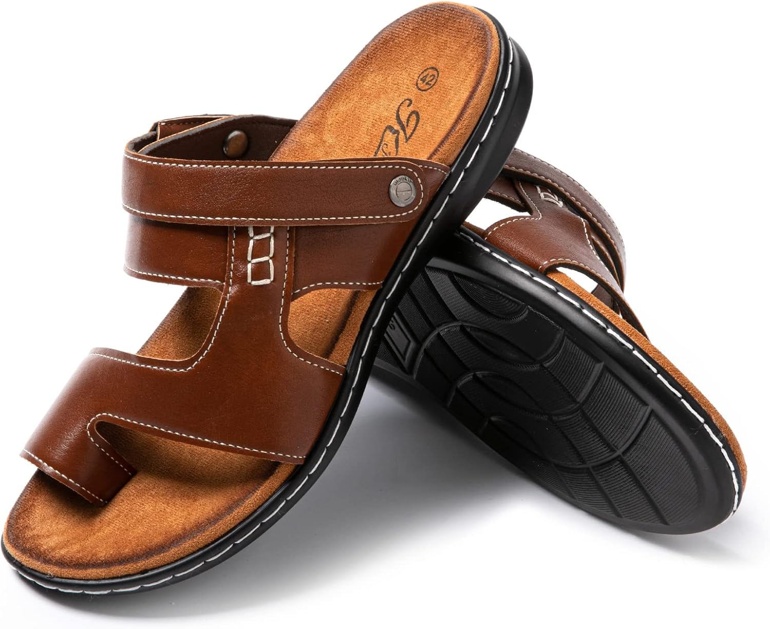 Detalle 2 de JOMIX Sandales Homme — Sandales en cuir synthétique, tongs et chaussons d'été polyvalents