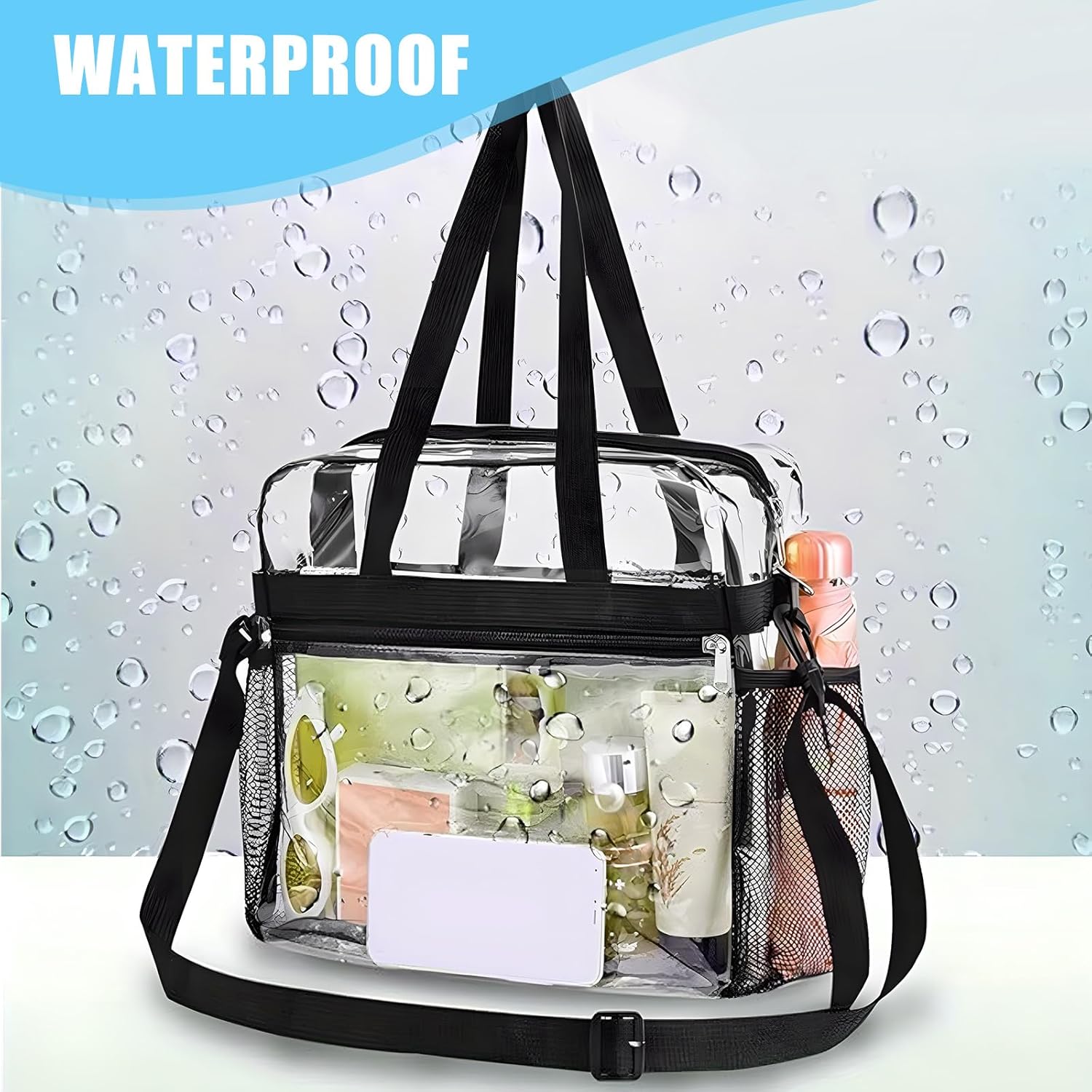 Thumbnail 5 de YancLife Clear Tote Bag: Waterproof Transparent PVC Cross-Body Bag for Everyday Use
