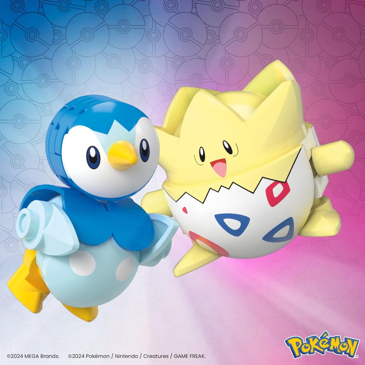 Thumbnail 2 de Mega Pokémon Set: Togepi y Piplup con Poké Balls 🧩