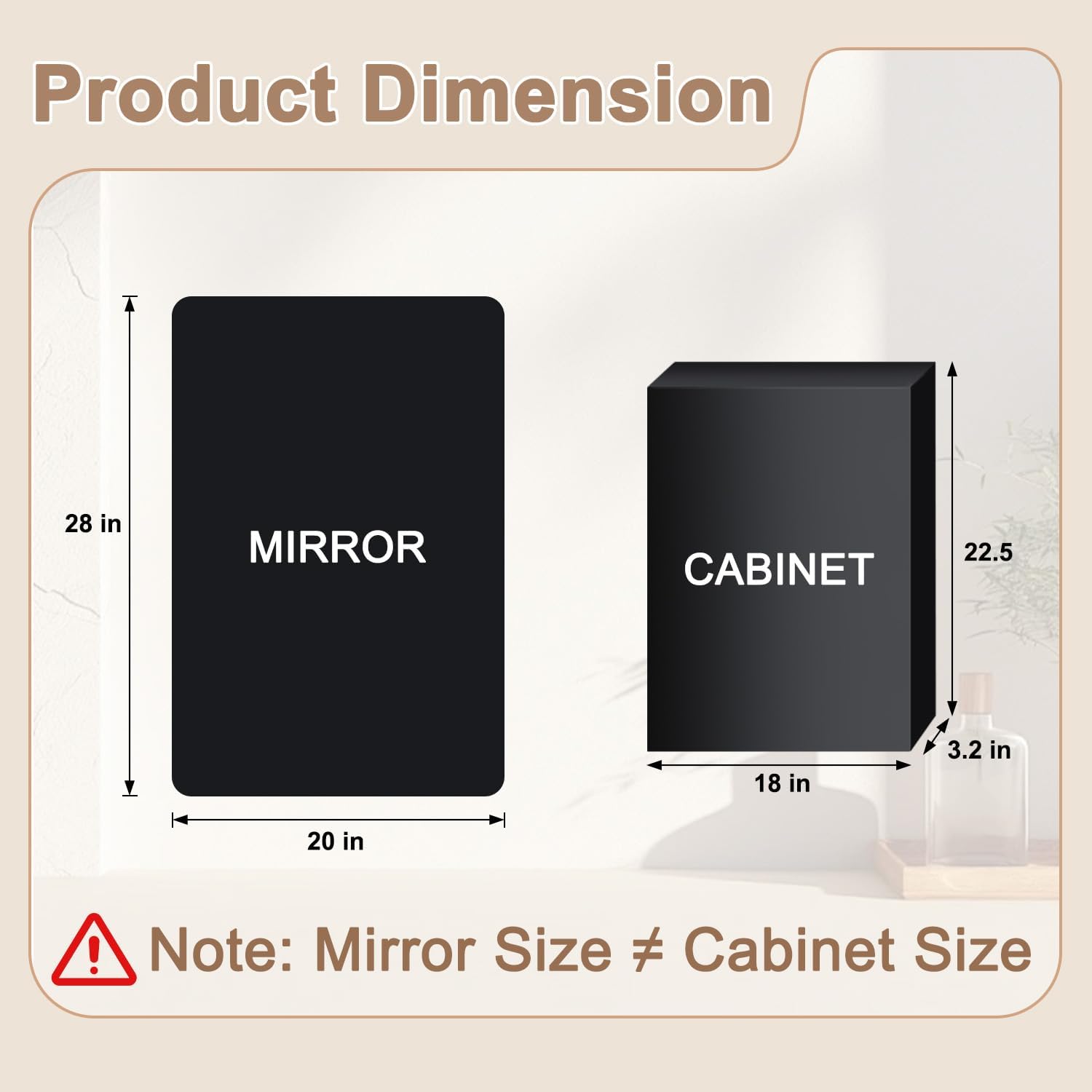 Detalle de Venlus Black Medicine Cabinet with Mirror, 20x28 Inch – Fully Assembled, Recessed or Surface Mount