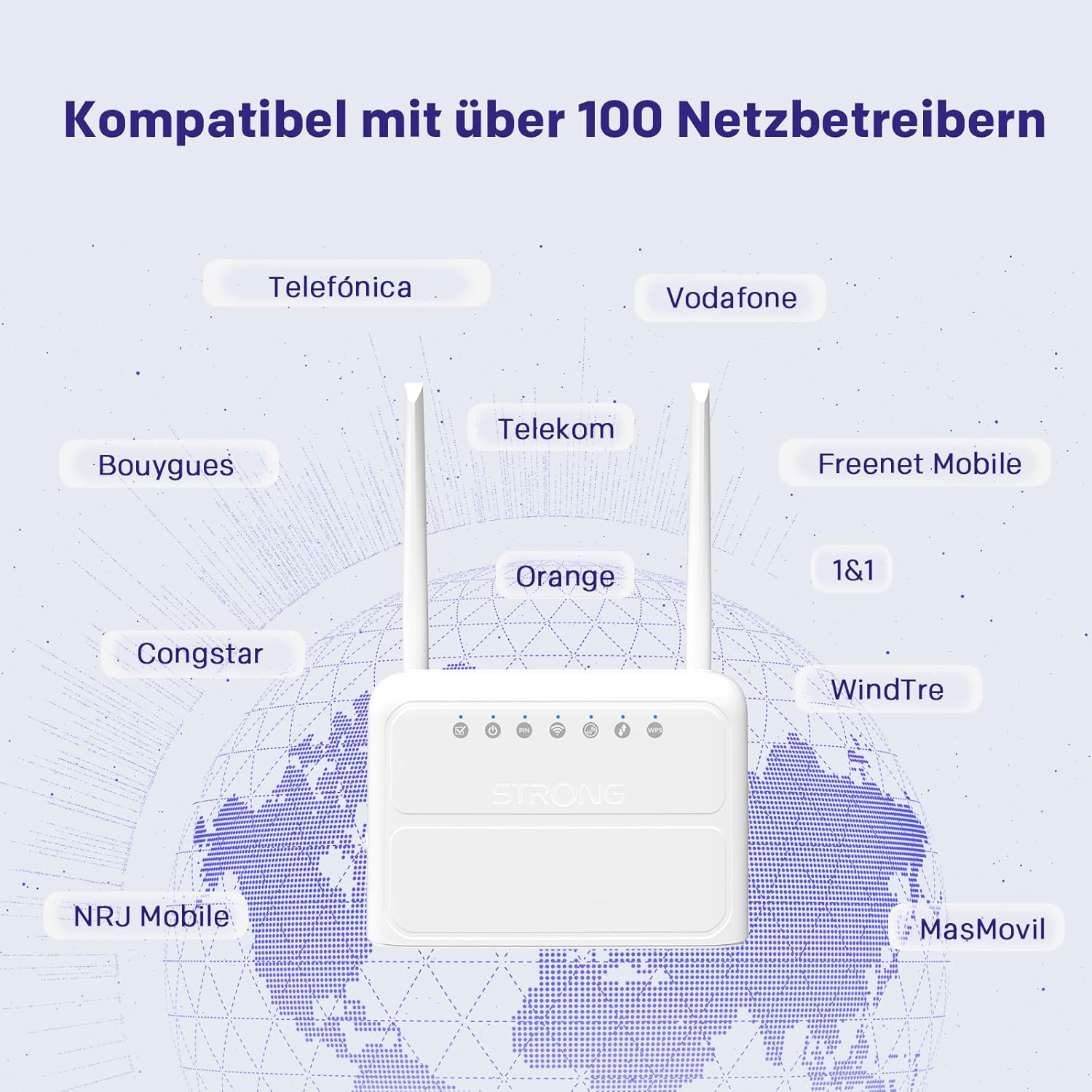 Thumbnail 3 de STRONG N300 4G WLAN Router (Cat4 LTE) mit SIM-Slot und festen externen Antennen