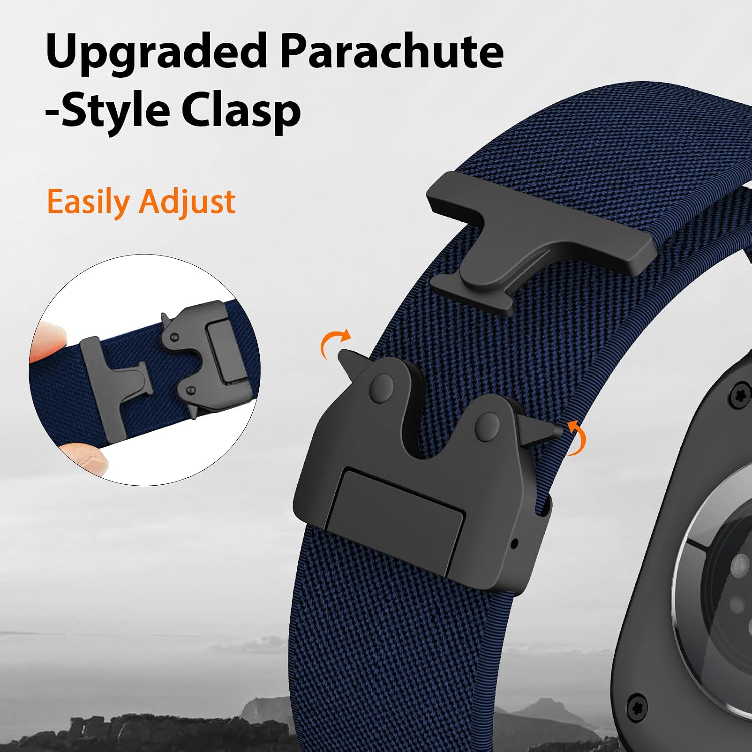 Thumbnail 2 de Elastisches Nylon Armband für Apple Watch Ultra 3/2/1 – Sportband mit Fallschirmverschluss