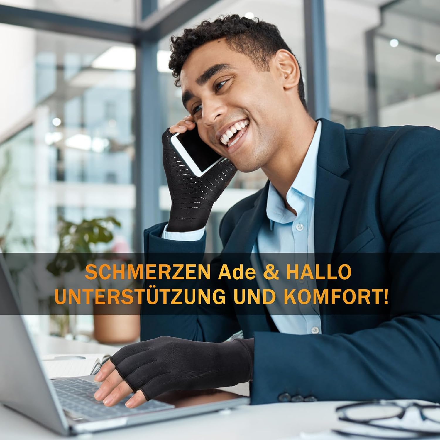 Thumbnail 6 de Donfri – 2 paires de gants de compression pour arthrite en cuivre, taille L