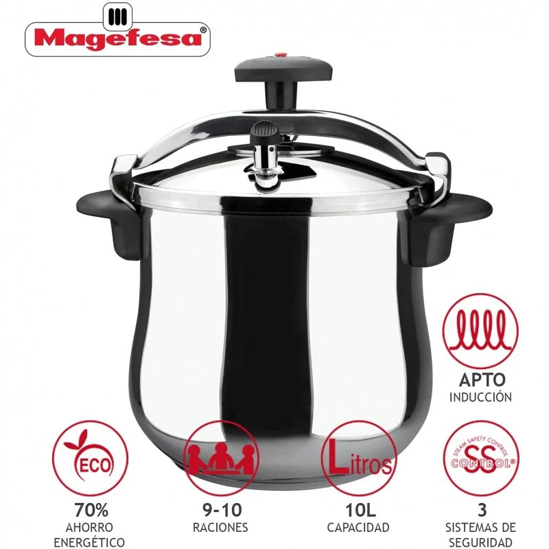 Detalle de Magefesa Star Bombeada 10 L olla a presión