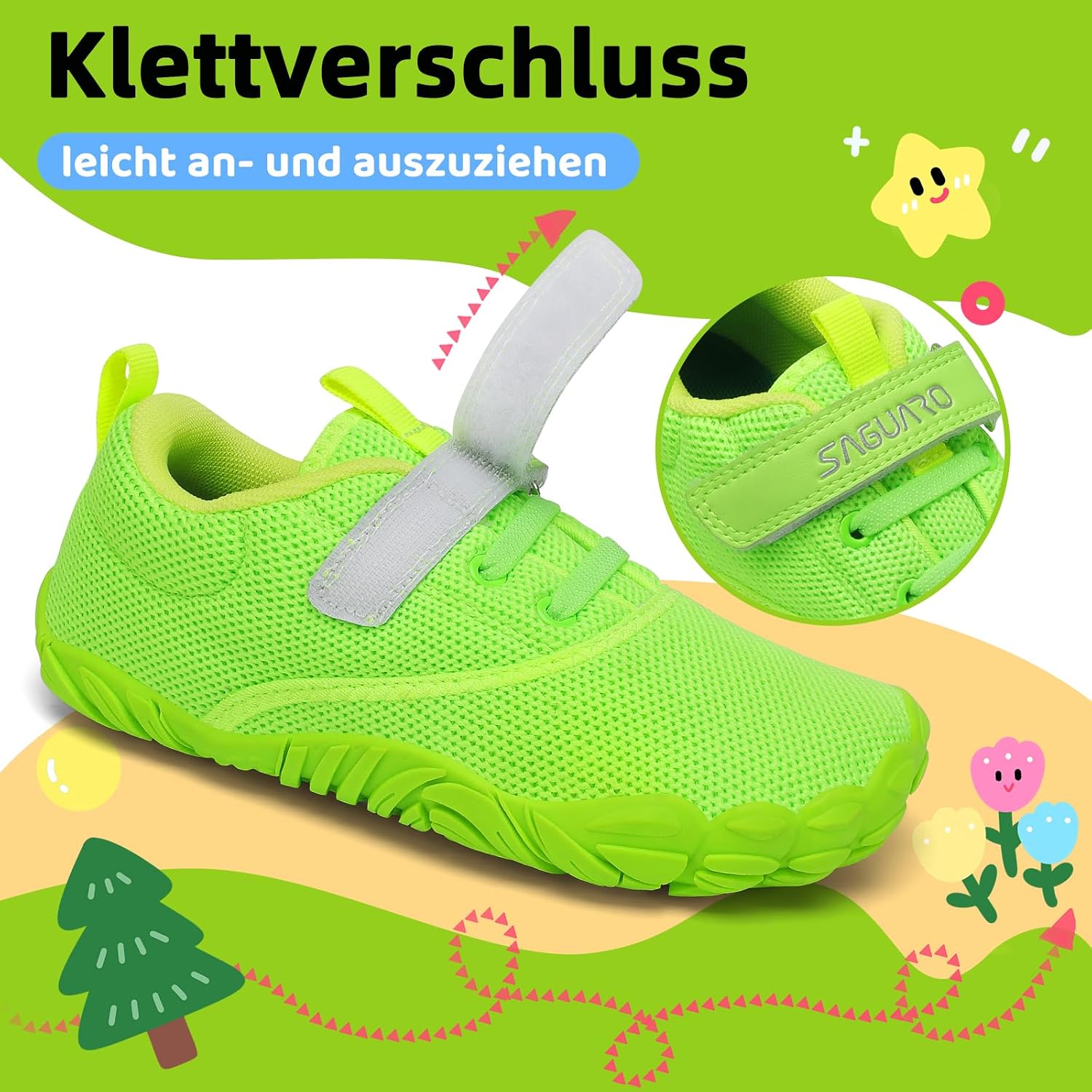 Thumbnail 3 de SAGUARO Kinder Barfußschuhe leicht, rutschfest – Traillaufschuhe, Gr. 24–36