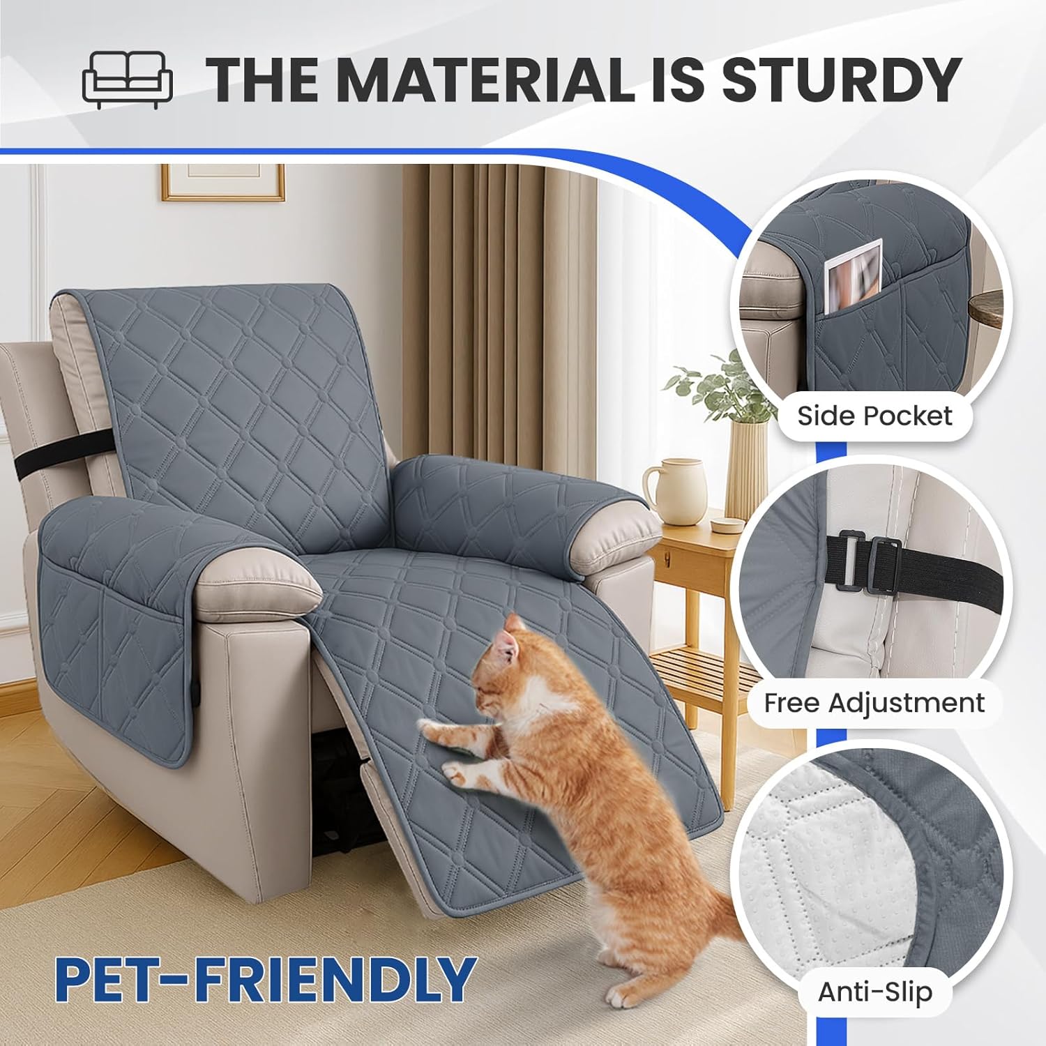 Thumbnail 4 de Ystyle Housse Fauteuil Inclinable Étanche Gris