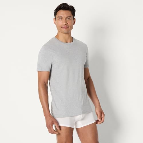 Thumbnail 4 de Amazon Essentials camisetas interiores de algodón con cuello redondo y corte ajustado (paquete de 6) para hombre