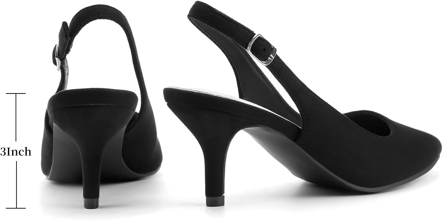 Thumbnail 4 de Greatonu Pointed Toe Slingback Kitten Heels: Versatile 2.5 Inch Dressy Pumps